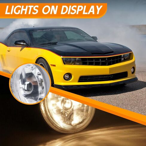 YLT AUTO زوج عالمي 4 بوصة ضوء الضباب المستدير الكروم الإسكان الهالوجين مصباح الضباب للقيادة عدسة واضحة مع لمبة ومجموعة مجموعة الأسلاك in Kuwait