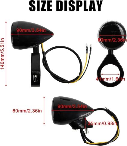 PSLER Motorcycle Turn Signal Light 41 mm Fork Clamp Front Rear Set LED Turn Signals Compatible with Sportster XL 883 1200, 2 Pairs, Black in Saudi Arabia