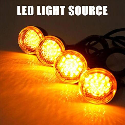 PSLER Motorcycle Turn Signal Light 41 mm Fork Clamp Front Rear Set LED Turn Signals Compatible with Sportster XL 883 1200, 2 Pairs, Black in Saudi Arabia