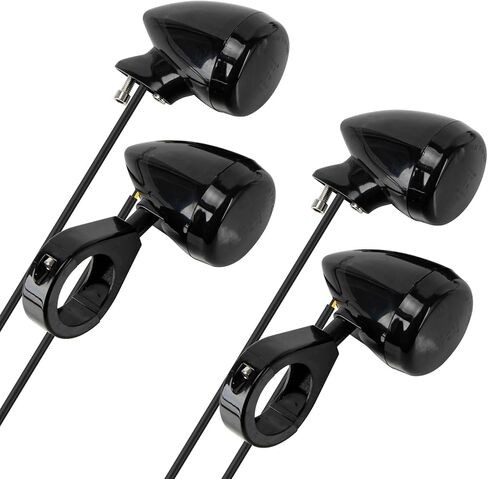 PSLER Motorcycle Turn Signal Light 41 mm Fork Clamp Front Rear Set LED Turn Signals Compatible with Sportster XL 883 1200, 2 Pairs, Black in Saudi Arabia