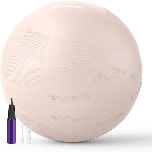 كرة تمرين سميكة للغاية بنمط منقوش، كرة يوجا 22 بوصة/26 بوصة/30 بوصة للتمرين أثناء الحمل، كرة سويسرية مقاومة للانفجار والانزلاق مع مضخة لليوجا والبيلاتس والعلاج الطبيعي in Kuwait