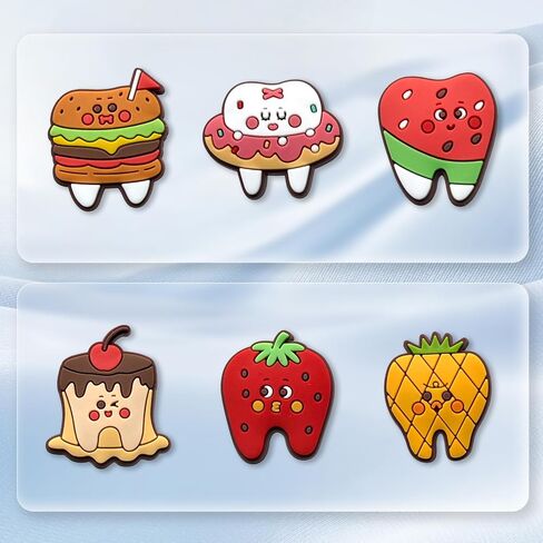 Summer Teeth Food Flowers Shoe Charms, Veterinary Fruit Dessert Croc Charms Pack for Shoe Decoration in Saudi Arabia