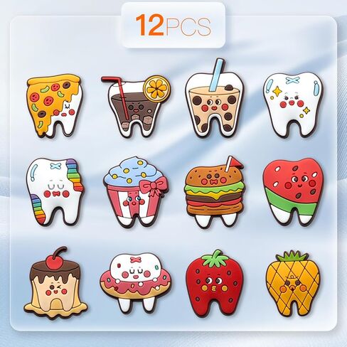 Summer Teeth Food Flowers Shoe Charms, Veterinary Fruit Dessert Croc Charms Pack for Shoe Decoration in Saudi Arabia