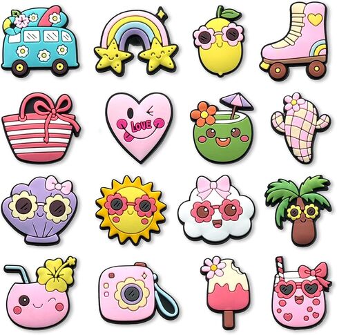 Summer Teeth Food Flowers Shoe Charms, Veterinary Fruit Dessert Croc Charms Pack for Shoe Decoration in Saudi Arabia