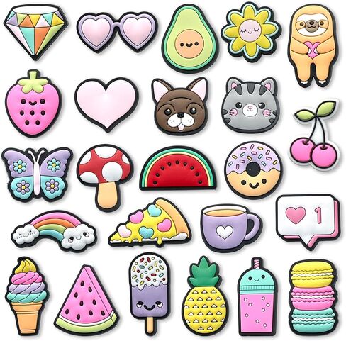 Summer Teeth Food Flowers Shoe Charms, Veterinary Fruit Dessert Croc Charms Pack for Shoe Decoration in Saudi Arabia