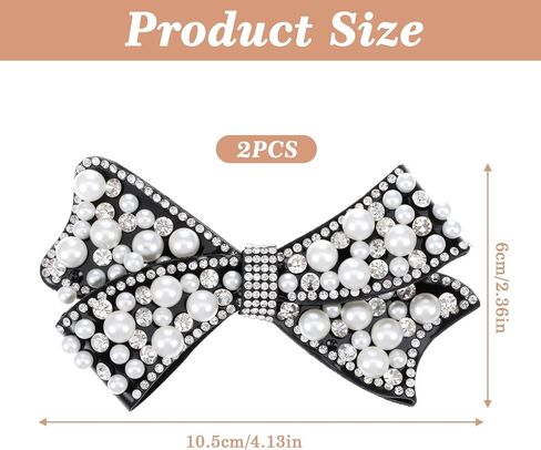 2 Pack Pearl Bow Shoe Charm for Women, Detachable Crystal Rhinestone Shoe Clips for Bridal Wedding Party DIY Shoes Decorations Accessories in Saudi Arabia