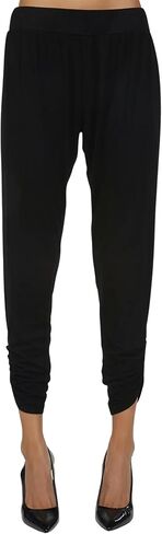 Michael Lauren Pablo Pant with Shirring, Ultra Soft Womens Pants, Work Pants, Made in LA (Black) in Saudi Arabia