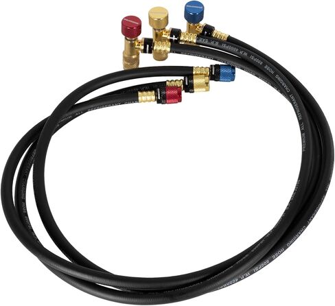 MalcoEdge SS3614 Safe Seal 3-Piece HVAC Hose Set | 36-Inch with 1/4 SAE Anti-Blowback, Swivel Fittings | AC and Refrigeration Charging & Recovery in Saudi Arabia