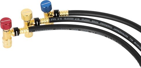 MalcoEdge SS3614 Safe Seal 3-Piece HVAC Hose Set | 36-Inch with 1/4 SAE Anti-Blowback, Swivel Fittings | AC and Refrigeration Charging & Recovery in Saudi Arabia
