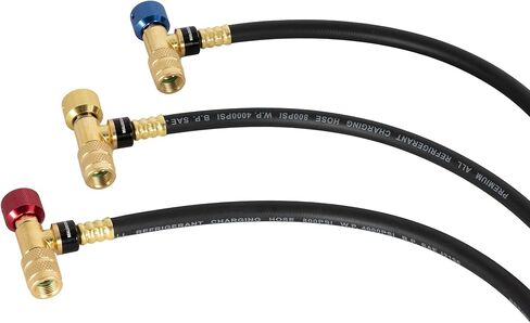 MalcoEdge SS3614 Safe Seal 3-Piece HVAC Hose Set | 36-Inch with 1/4 SAE Anti-Blowback, Swivel Fittings | AC and Refrigeration Charging & Recovery in Saudi Arabia