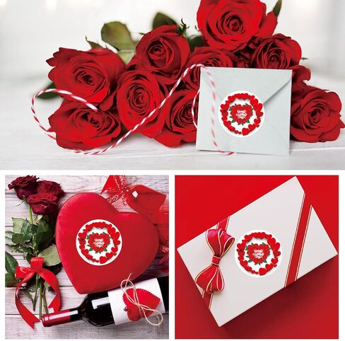 72PCS Love Label Love Stickers Valentines Day Gift Tags 2-Inch Red Round Happy Valentine's Day Stickers Wedding Party Adult and Children's Festival Gift Sealing Decorations in Saudi Arabia