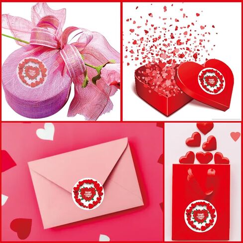 72PCS Love Label Love Stickers Valentines Day Gift Tags 2-Inch Red Round Happy Valentine's Day Stickers Wedding Party Adult and Children's Festival Gift Sealing Decorations in Saudi Arabia