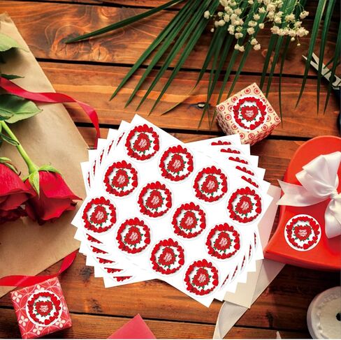 72PCS Love Label Love Stickers Valentines Day Gift Tags 2-Inch Red Round Happy Valentine's Day Stickers Wedding Party Adult and Children's Festival Gift Sealing Decorations in Saudi Arabia
