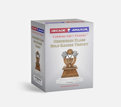 Decade Awards Personalized Racing Trophy - Custom Engraved Checkered Flag Wreath Trophy - Perfect Victory Lap Award for Racing and Motocross - Customize Now (7 Inch) in Saudi Arabia