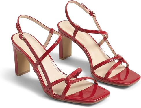 Coutgo Womens Strappy Sandals Square Open Toe Chunky High Heels Ankle Strap Wedding Party Dress Shoes in Saudi Arabia