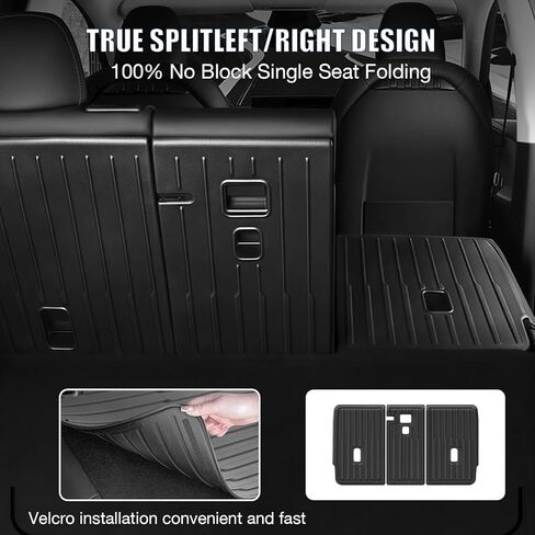 All Weather Floor Mats Custom Fit Tesla Model Y 2021-2024 5-Seater, TPE Waterproof Odorless Car Mats Set with Rear Seat Back Protector Interior Accessories (7PCS) in Saudi Arabia