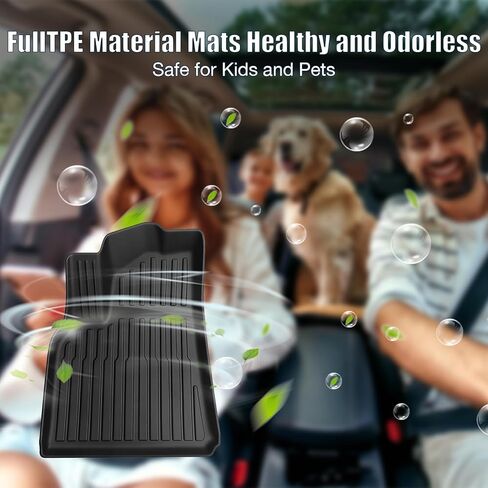 All Weather Floor Mats Custom Fit Tesla Model Y 2021-2024 5-Seater, TPE Waterproof Odorless Car Mats Set with Rear Seat Back Protector Interior Accessories (7PCS) in Saudi Arabia