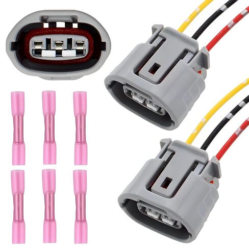 2PCS Alternator Connector Plug with Terminals 3-Pin Alternator Pigtail Plug Cable Generator Regulator Wiring Connector Wire Harness for Nissan Subaru Infiniti Lexus Rogue Saab Suzuki Jaguar Audi in Saudi Arabia