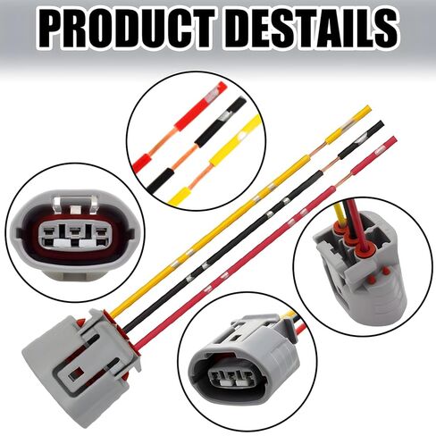 2PCS Alternator Connector Plug with Terminals 3-Pin Alternator Pigtail Plug Cable Generator Regulator Wiring Connector Wire Harness for Nissan Subaru Infiniti Lexus Rogue Saab Suzuki Jaguar Audi in Saudi Arabia