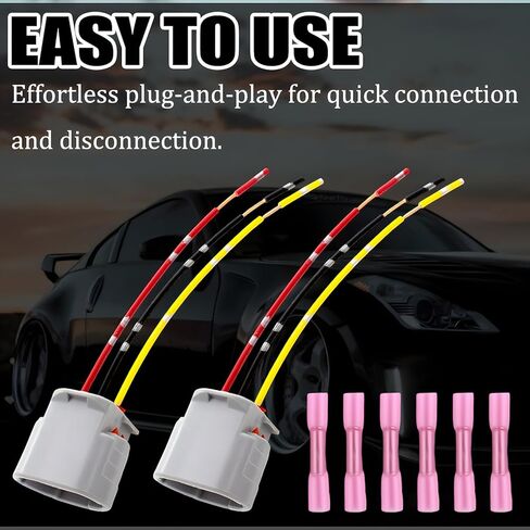 2PCS Alternator Connector Plug with Terminals 3-Pin Alternator Pigtail Plug Cable Generator Regulator Wiring Connector Wire Harness for Nissan Subaru Infiniti Lexus Rogue Saab Suzuki Jaguar Audi in Saudi Arabia
