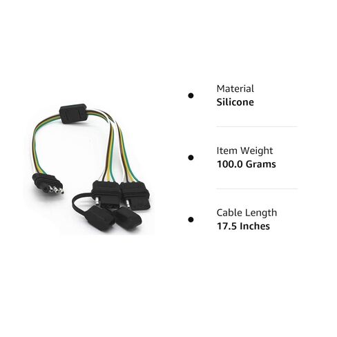 2 حزمة 4 طريقة Y-الفاصل المكونات العالمية لشريط ضوء الباب الخلفي وأضواء مقطورة التوصيل والتشغيل محول تمديد تسخير الأسلاك التوصيل 4 دبوس موصلات in Kuwait