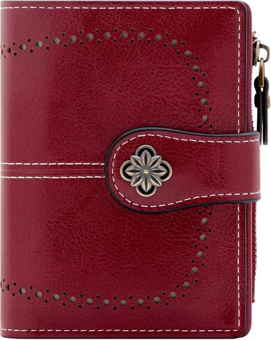defway Small Card Wallet for Women -Women Wallet with RFID Blocking Card Holder, Compact Small Purse for Women, 16 Card Slots PU Leather Gift (Pink) in Saudi Arabia