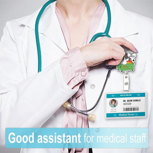 Funny Goose Nurse Badge Reel – “Could Be Worse" Dumpster Fire Goose Badge Holder with Retractable Clip, Cute ID Badge Reel Gift for RN LPN CNA MA Nursing Students, Medical Workers, Teachers & Doctors in Saudi Arabia