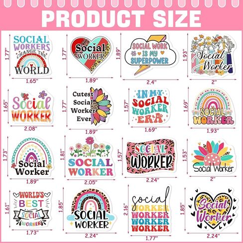16PCS Social Worker Month Appreciation Gifts Retractable Badge Reel with Clip: Badge Holder Decorations Party Decor Supplies in Saudi Arabia
