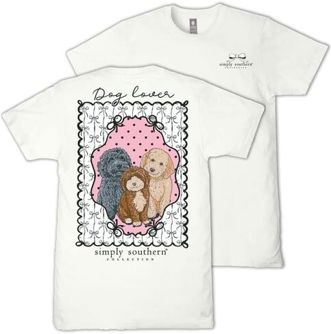 Simply Southern Dog Lover - Black Bows - Adult T-Shirt in Saudi Arabia