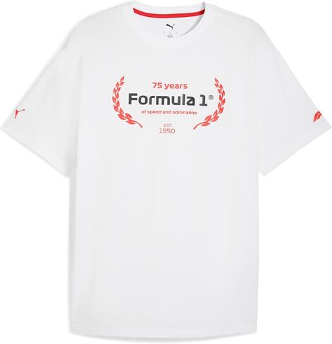 PUMA Men's Standard Formula 1 Graphic T-Shirt, White AH25 in Saudi Arabia