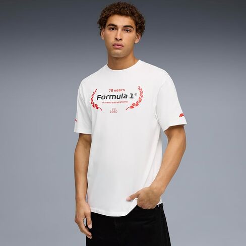 PUMA Men's Standard Formula 1 Graphic T-Shirt, White AH25 in Saudi Arabia