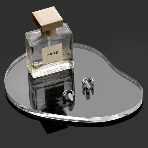 Acrylic Jewelry Dish Tray trinkets Organizer - 8mm Thickened Crystal Clear, Elegant Shape for Rings Necklaces Watches - Multi-Use Display for Perfume, Aromatherapy & Vanity Table Decor in Saudi Arabia