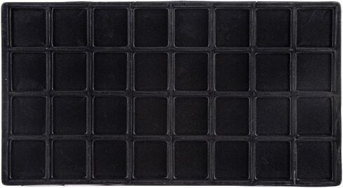 SSWBasics 32 Section Black Flocked Tray Insert - 14" L x 7-1/2"W - Set of 3- Black Flocked Compartment Tray with Insert - Divided tray for Retail and Home Use in Saudi Arabia