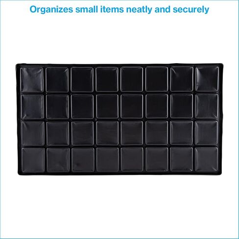 SSWBasics 32 Section Black Flocked Tray Insert - 14" L x 7-1/2"W - Set of 3- Black Flocked Compartment Tray with Insert - Divided tray for Retail and Home Use in Saudi Arabia