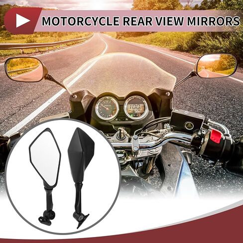 1 Set Motorcycle Rear View Mirrors for Kawasaki Ninja 300 EX300 2013-2018 Front Side Mirrors Mount Black Aluminum Plastic in Saudi Arabia