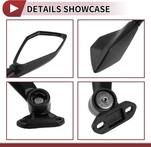 1 Set Motorcycle Rear View Mirrors for Kawasaki Ninja 300 EX300 2013-2018 Front Side Mirrors Mount Black Aluminum Plastic in Saudi Arabia