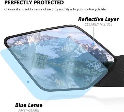 ل YZF r6 YZF r7 2025 YZF R1 R1M 2025 YZF-R3 YZF-R15 YZF-R25 2026 2020-2024 2023 2022 2021 مرآة الرؤية الخلفية دراجة نارية عدسة شفرة من نوع مرايا الرؤية الخلفية الرياح الجناح المرايا in Kuwait