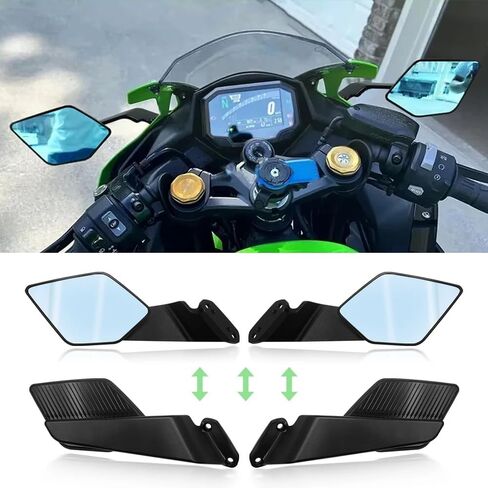 ل GSX-8R gsx8r 2024 2025 2026 مرايا الرؤية الخلفية للدراجات النارية عدسة شفرة من نوع مرايا الرؤية الخلفية الرياح الجناح المرايا النينجا 500 in Kuwait