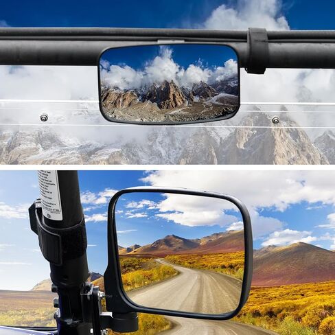 مجموعة مرايا جانبية واسعة ومرآة رؤية خلفية من A & UTV PRO لـ Yamaha Wolverine X2 X4 2018 2019 2020، ملحقات مرايا منفصلة محدبة قابلة للطي بزاوية واسعة وقابلة للتعديل، 3 قطع in Saudi Arabia
