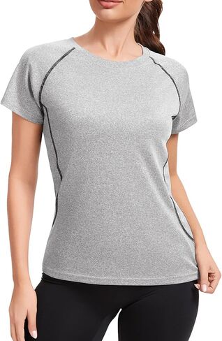 Femdouce Women's Quick Dry Athletic Essential T Shirt Short Sleeve Round Neck Workout Top for Running Outdoor Fitness in Saudi Arabia
