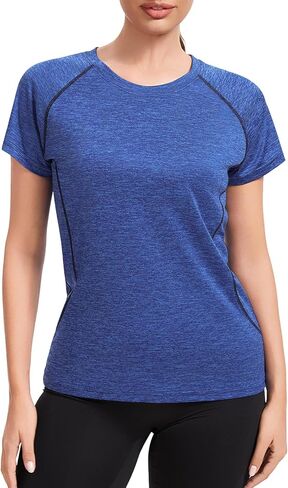 Femdouce Women's Quick Dry Athletic Essential T Shirt Short Sleeve Round Neck Workout Top for Running Outdoor Fitness in Saudi Arabia