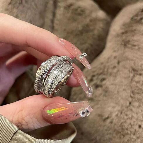 YienDoo Vintage X Criss Cross Ring Silver Wide Index Finger Rings Statement Open Wide Index Finger Ring Chunky Index Finger Rings Costume Jewelry for Women in Saudi Arabia