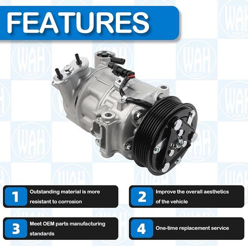 AC Compressor with A/C Clutch Compatible with 2011 Chevrolet Cruze 1.4L 13335248 13346489 in Saudi Arabia