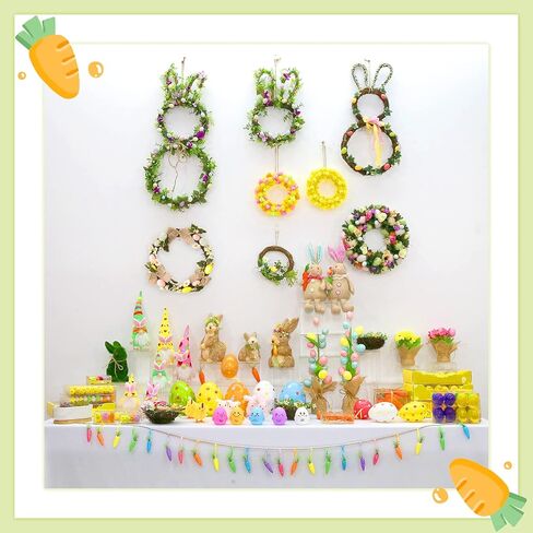 طقم عيد الفصح DIY! مادة غنية، مجموعة مكونة من 36 قطعة جزر بارتفاع 6.35 سم، 8 قطع أرنب صغير بارتفاع 10.16 سم، 0.50 أونصة من السيزال الأخضر؛ طقم عيد الفصح DIY طقم بونيه عيد الفصح؛ in Kuwait