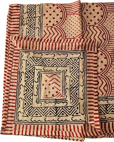 Sanganeri Traditional Handblock Printed Handmade Sarong Pareo Wrap for Women, Size - 44 inch X 72 inch | INDIANHANDICRAFT Multicolor in Saudi Arabia