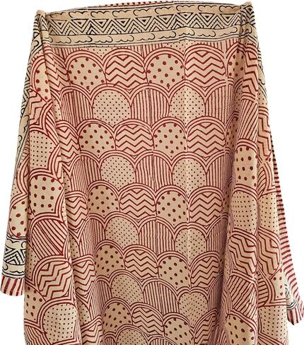 Sanganeri Traditional Handblock Printed Handmade Sarong Pareo Wrap for Women, Size - 44 inch X 72 inch | INDIANHANDICRAFT Multicolor in Saudi Arabia
