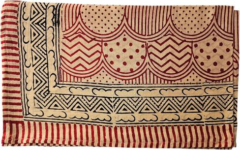 Sanganeri Traditional Handblock Printed Handmade Sarong Pareo Wrap for Women, Size - 44 inch X 72 inch | INDIANHANDICRAFT Multicolor in Saudi Arabia