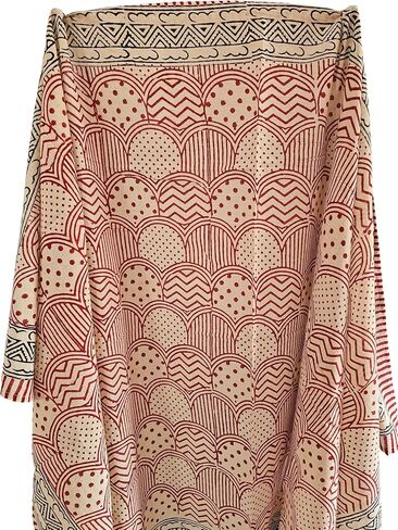 Sanganeri Traditional Handblock Printed Handmade Sarong Pareo Wrap for Women, Size - 44 inch X 72 inch | INDIANHANDICRAFT Multicolor in Saudi Arabia