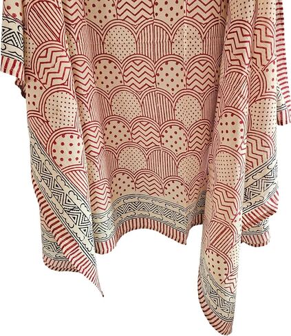 Sanganeri Traditional Handblock Printed Handmade Sarong Pareo Wrap for Women, Size - 44 inch X 72 inch | INDIANHANDICRAFT Multicolor in Saudi Arabia