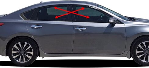 طقم تراكب من الفينيل مقطوع مسبقًا من Gomu مصنوع من الكروم وحذف التعتيم متوافق مع Nissan Altima 2013-2018 - أسود لامع in Kuwait